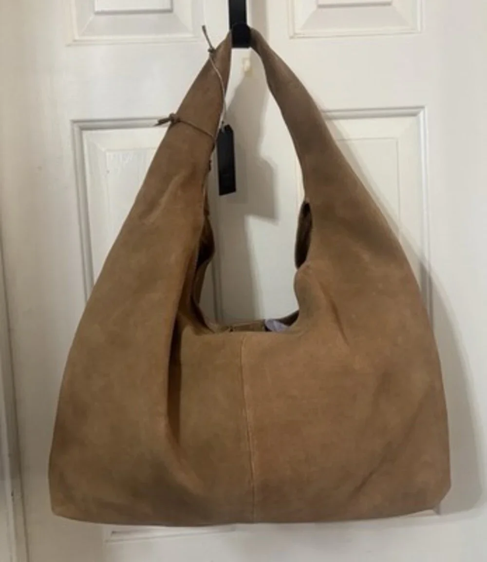 Genuine Leather Suede Hobo Bag Made In India Extra Large